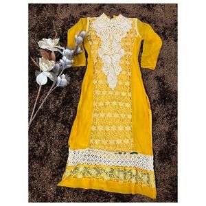 Embroidery Yellow Kurti💫